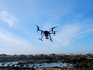 UAV4SEA bilateral initiative flying above the sea shore