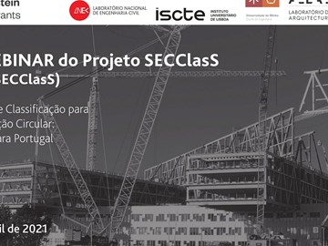 1º Webinar SECClasS – Sistema de Classificação para a Construção Circular: Opções para Portugal