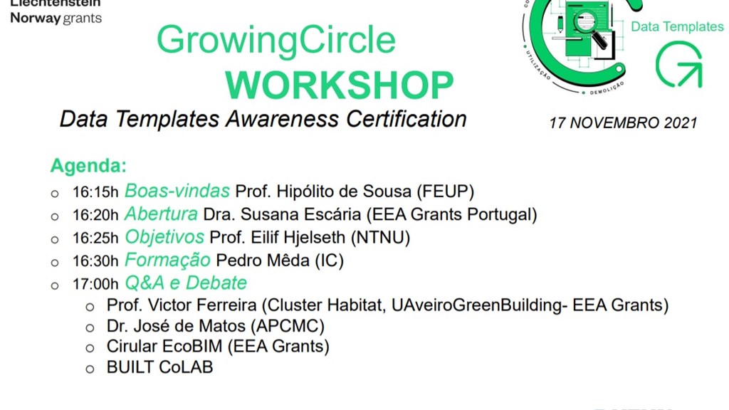 Workshop Growing Circle - Data Templates Awareness Certification