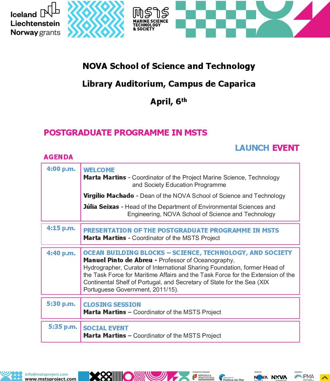 Launch Event of the new Postgraduate Programme in Marine Science, Technology, and Society