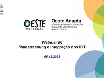 Oeste Adapt Project | More than 30 participants in the penultimate Webinar of the Project