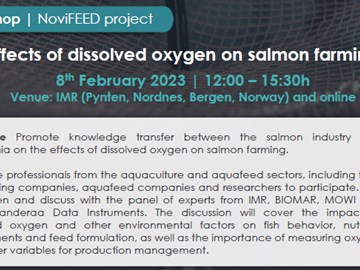 Workshop | NoviFEED Project - Effects of dissolved oxygen on salmon farming